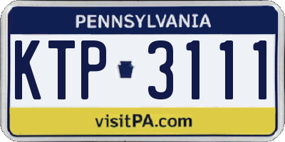 PA license plate KTP3111