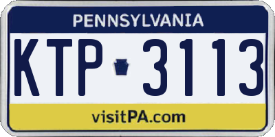 PA license plate KTP3113