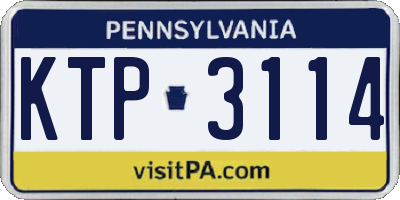 PA license plate KTP3114
