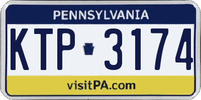 PA license plate KTP3174