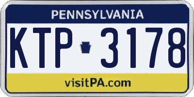 PA license plate KTP3178