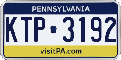 PA license plate KTP3192