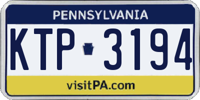 PA license plate KTP3194