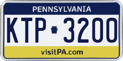 PA license plate KTP3200