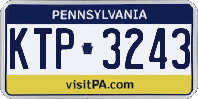 PA license plate KTP3243