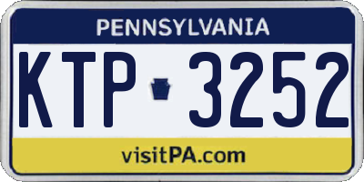 PA license plate KTP3252