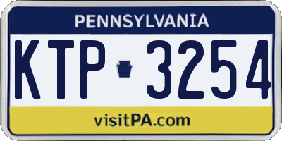 PA license plate KTP3254