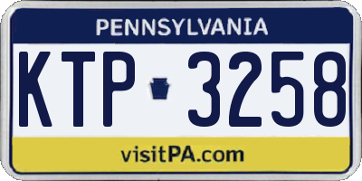 PA license plate KTP3258