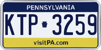 PA license plate KTP3259