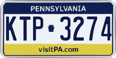PA license plate KTP3274