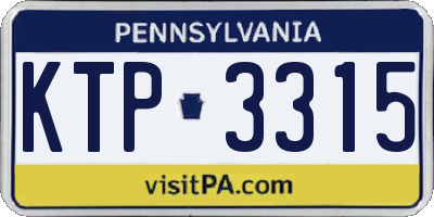 PA license plate KTP3315