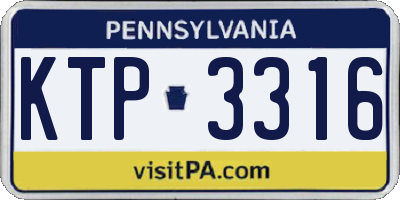 PA license plate KTP3316