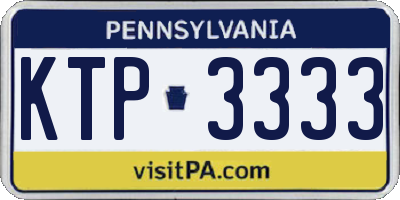PA license plate KTP3333