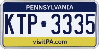 PA license plate KTP3335