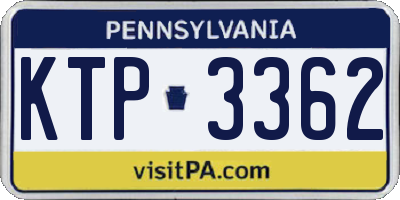 PA license plate KTP3362