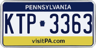 PA license plate KTP3363