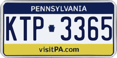 PA license plate KTP3365