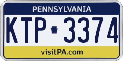 PA license plate KTP3374