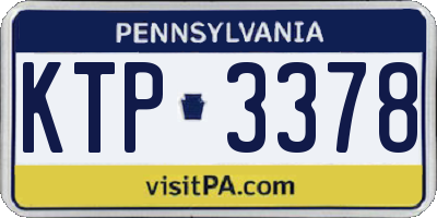PA license plate KTP3378