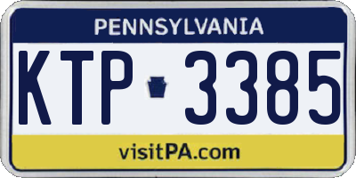 PA license plate KTP3385