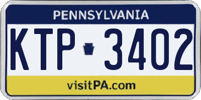 PA license plate KTP3402