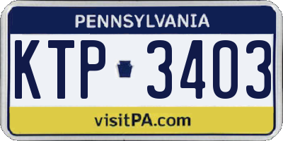 PA license plate KTP3403
