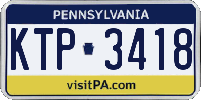 PA license plate KTP3418