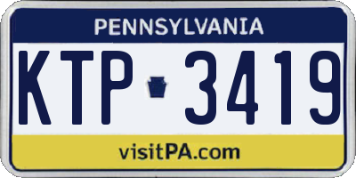 PA license plate KTP3419