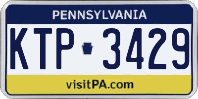 PA license plate KTP3429