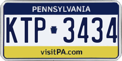 PA license plate KTP3434