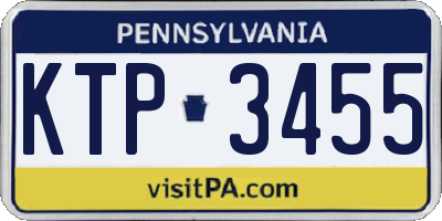 PA license plate KTP3455