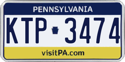 PA license plate KTP3474