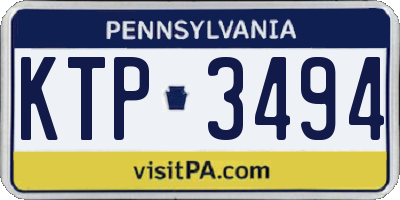 PA license plate KTP3494