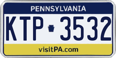 PA license plate KTP3532