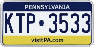 PA license plate KTP3533