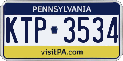 PA license plate KTP3534