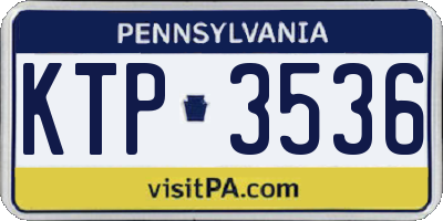 PA license plate KTP3536