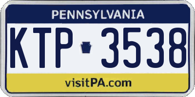 PA license plate KTP3538