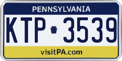 PA license plate KTP3539