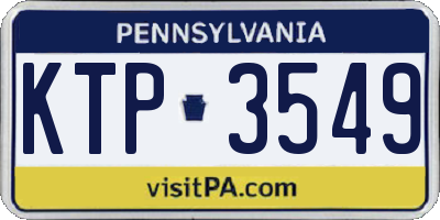 PA license plate KTP3549