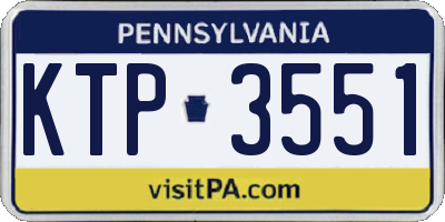 PA license plate KTP3551