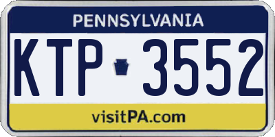 PA license plate KTP3552