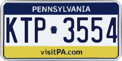 PA license plate KTP3554