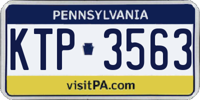 PA license plate KTP3563