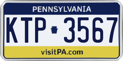 PA license plate KTP3567