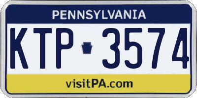 PA license plate KTP3574
