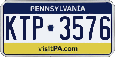 PA license plate KTP3576