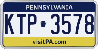 PA license plate KTP3578
