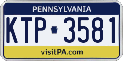 PA license plate KTP3581