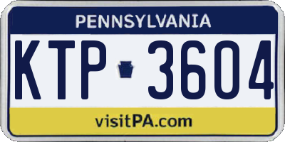 PA license plate KTP3604